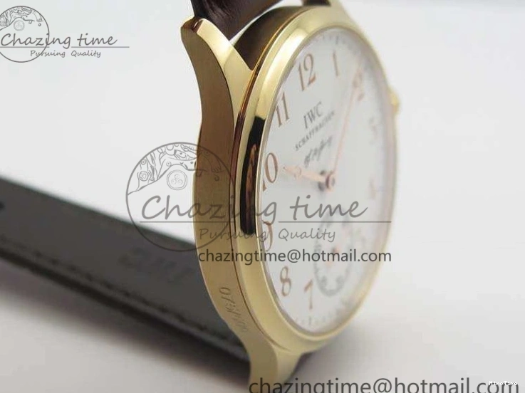 MIROTIME 0318 Effortless Portuguese Fa Jones IW544201 RG GSF 1:1 Best Edition White Dial On Leather Strap 7228